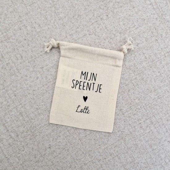 Kleine bewaarzak | Mijn speentje | Met naam