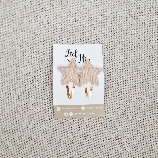 Haarspeldsetje van 2 | Middel | Ster lichtbruin