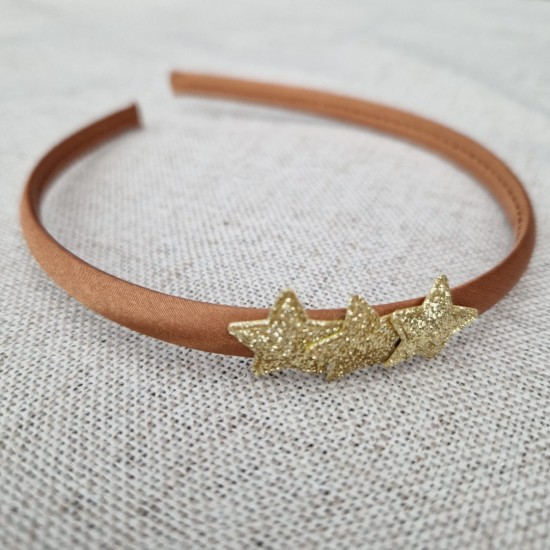 Goudbruin diadeem met kleine sterretjes