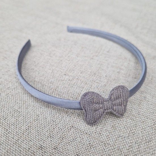 Zilvergrijs diadeem met strik