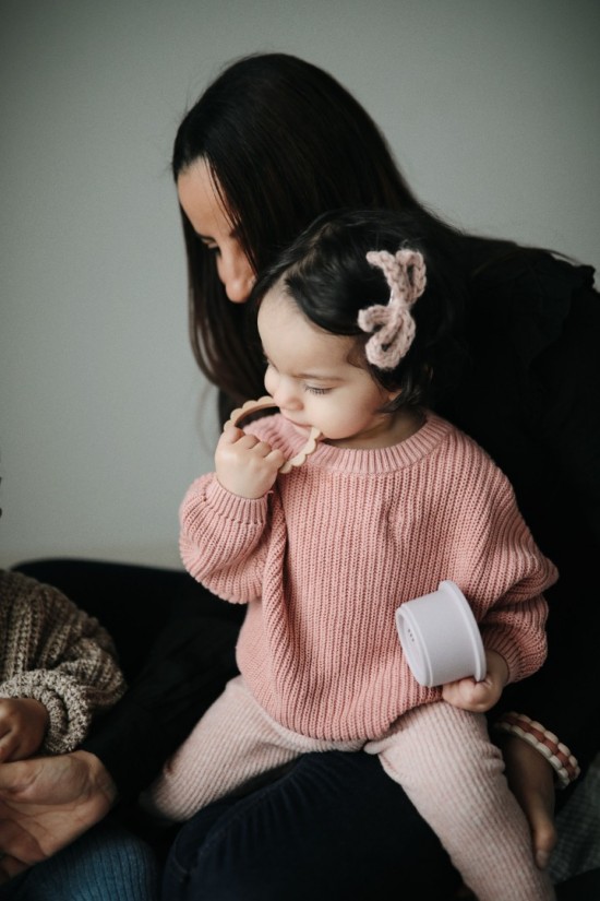 Mushie | Bloemen bijtring armband | Blush - Rose - Sh. Sand