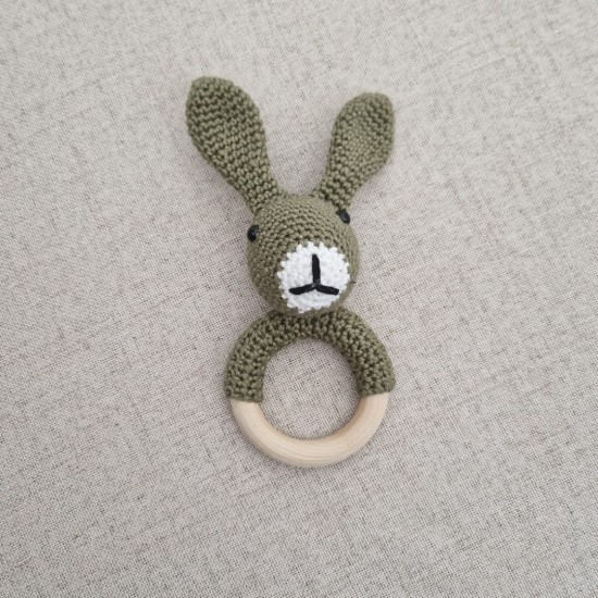 Gehaakte rammelaar | Konijn | Groen
