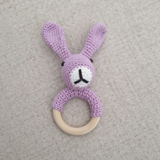 Gehaakte rammelaar | Konijn | Lila